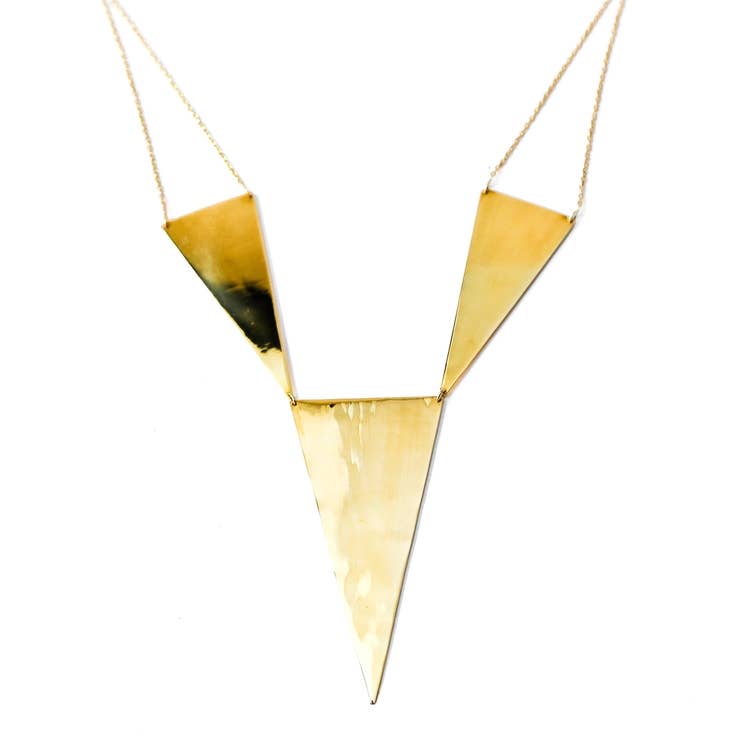 Bisjoux - Paragon brass geometric handmade Triad Necklace