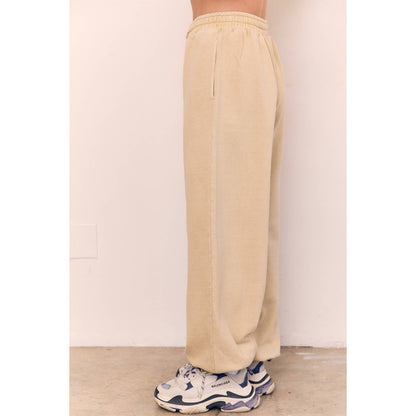 The Blank Lab - Acid Wash Wide Jogger Pants (AAB501_ACD): MIDNIGHT NAVY / S-M-L(2-2-2)