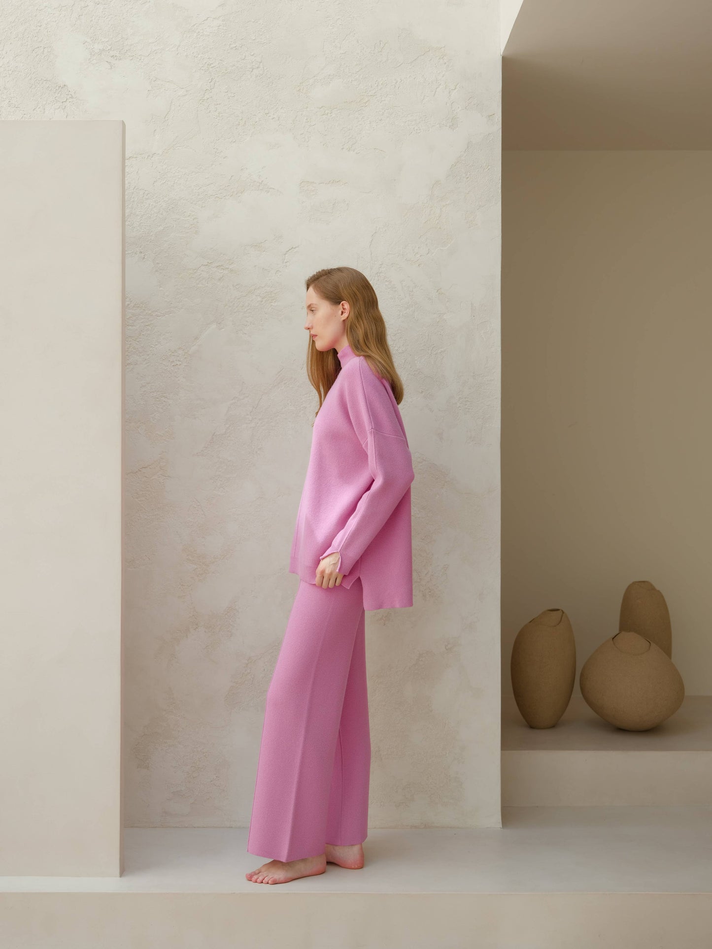 Lèmme - Cashmere blend wide-leg pants: Ceruleo / L