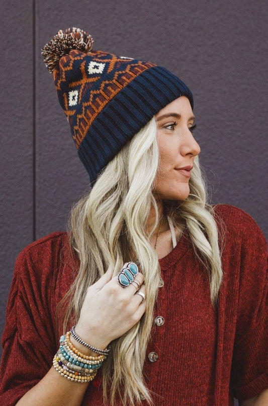 Three Bird Nest - Nili Pom Beanie - Camel Multi: OS