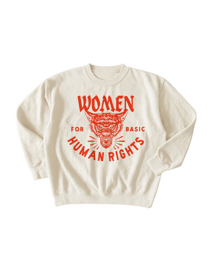 WE THE BABES - Women for basic human rights Graphic Sweatshirt - Ivory: L