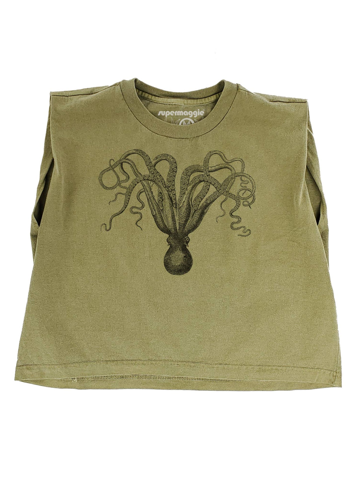 Supermaggie @ Faire - Octopus Maisie Heavyweight Muscle Tee: Off White / Sm