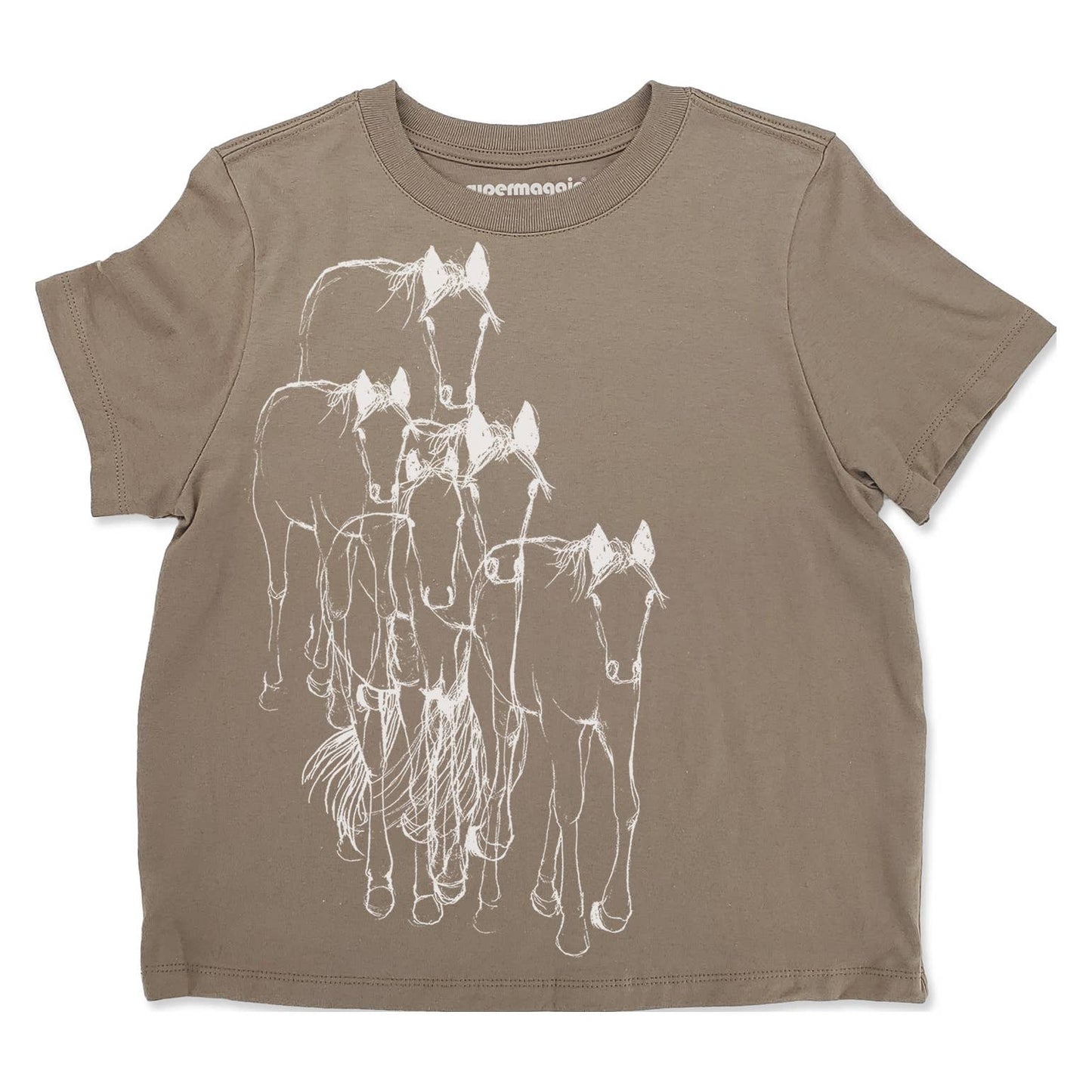 Supermaggie @ Faire - Horses Gwenn Heavyweight Tee: Off Black / Sm