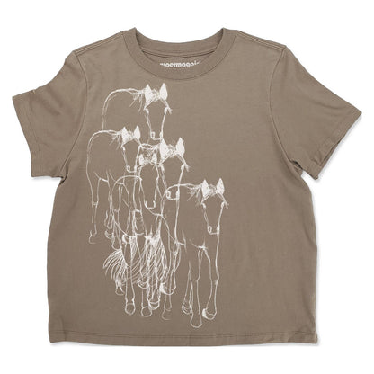 Supermaggie @ Faire - Horses Gwenn Heavyweight Tee: Off Black / Sm