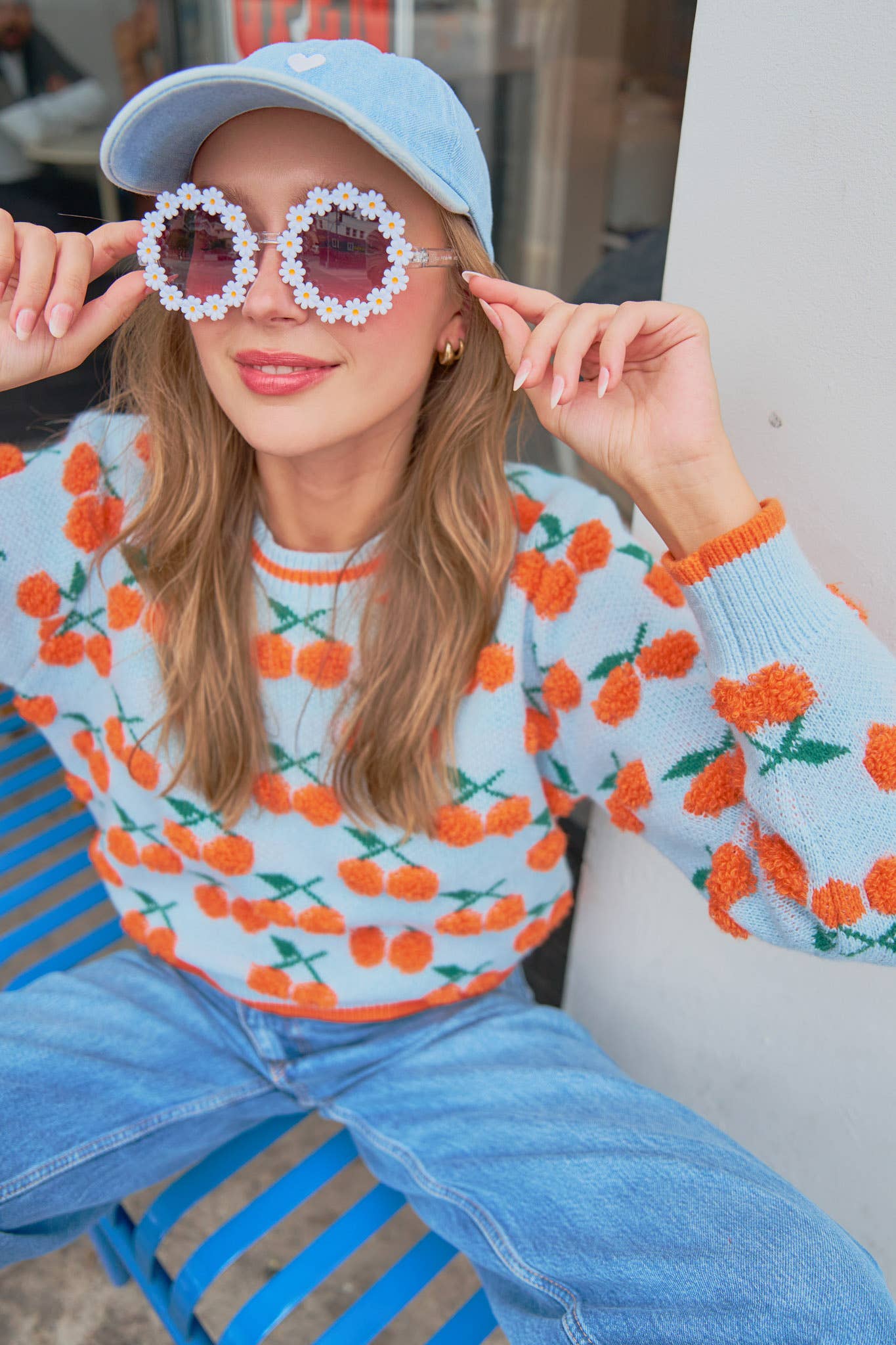 &MERCI - FUZZY CHERRY SWEATER MSW11122: Taupe Red Multi / M