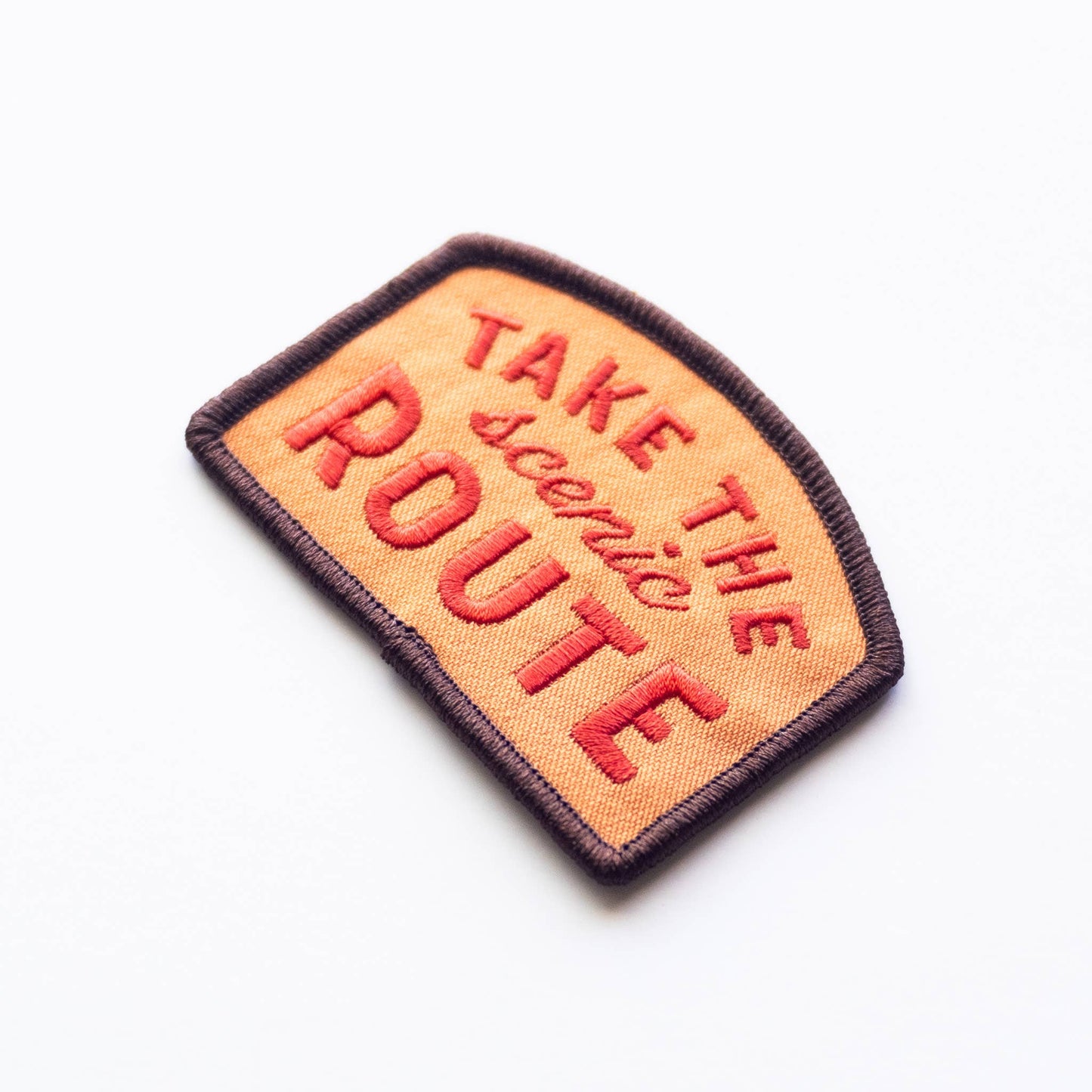 Union Made - Take the Scenic Route Embroidered Iron on Patch: No