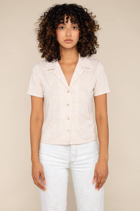 NLT - Lourdes Top: H Oatmeal / Medium