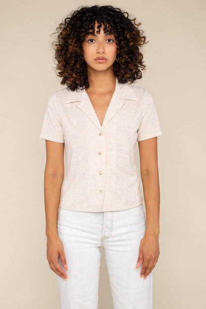 NLT - Lourdes Top: H Oatmeal / Large