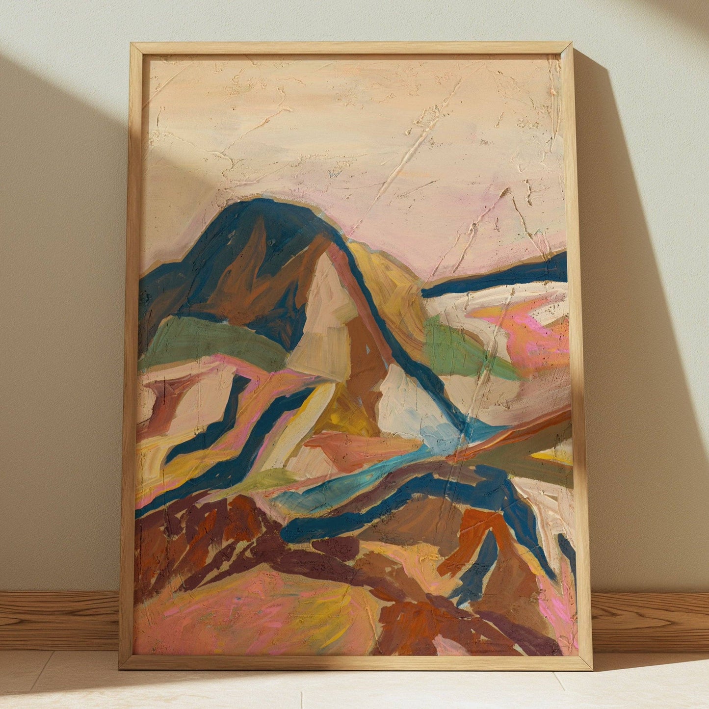 El Baker Art - Jewel Tones Mountain Southwest Abstract Art Print: Unframed, Giclee Paper Print Only / 11×14