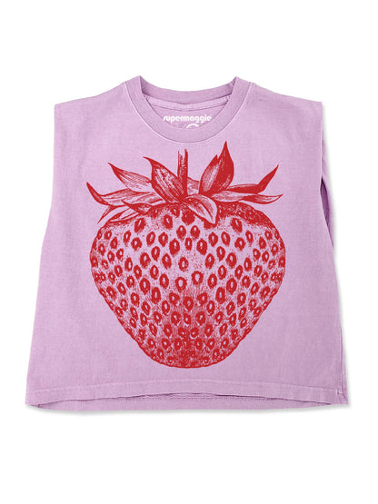 Supermaggie @ Faire - Strawberry Maisie Heavyweight Muscle Tee: Pink Lavender / Md
