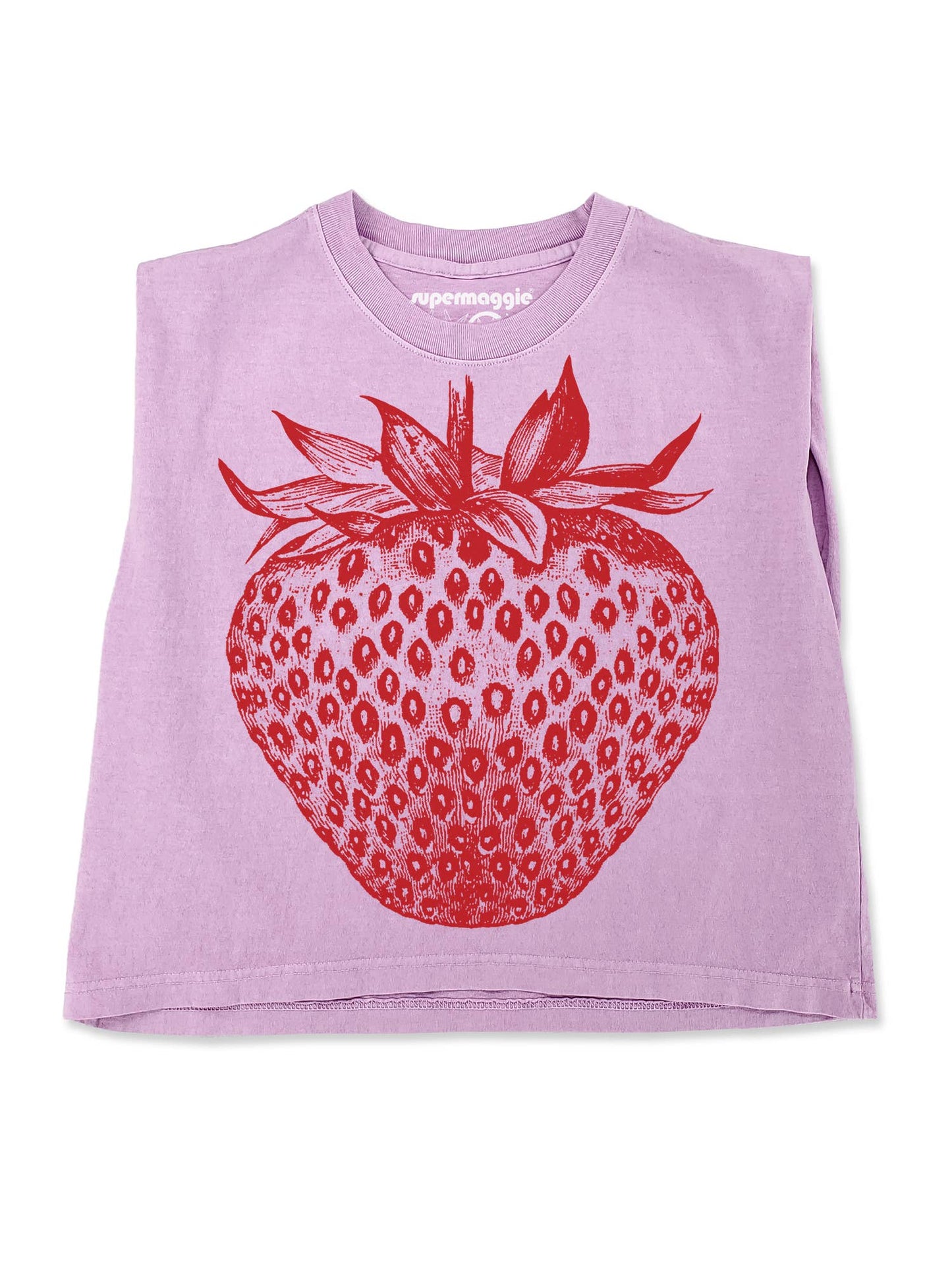 Supermaggie @ Faire - Strawberry Maisie Heavyweight Muscle Tee: Pink Lavender / Sm
