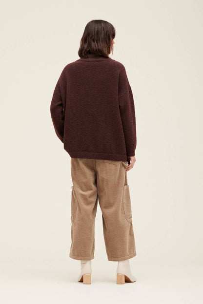 Grade & Gather - 41484 - FRONT TO BACK OVERLAP SWEATER: NATURAL / MEDIUM
