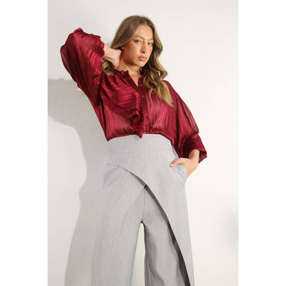 Mulla - Ruffle Blouse - Regular Fit: VANILLA / L