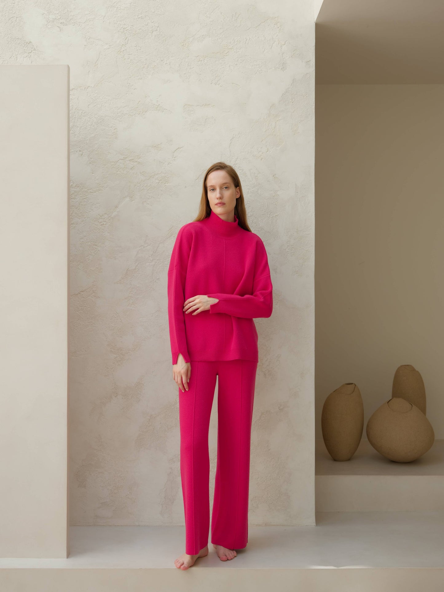 Lèmme - Cashmere blend wide-leg pants: Ceruleo / L