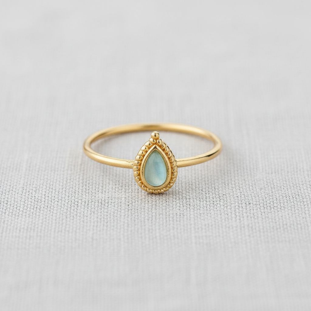 paperln - Oval Stone Open Adjustable Ring
