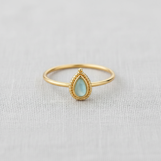 paperln - Oval Stone Open Adjustable Ring