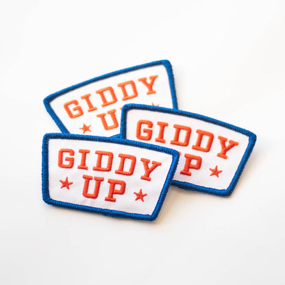 Union Made - Giddy Up Embroidered Iron on Patch - Red, White and Blue: Yes