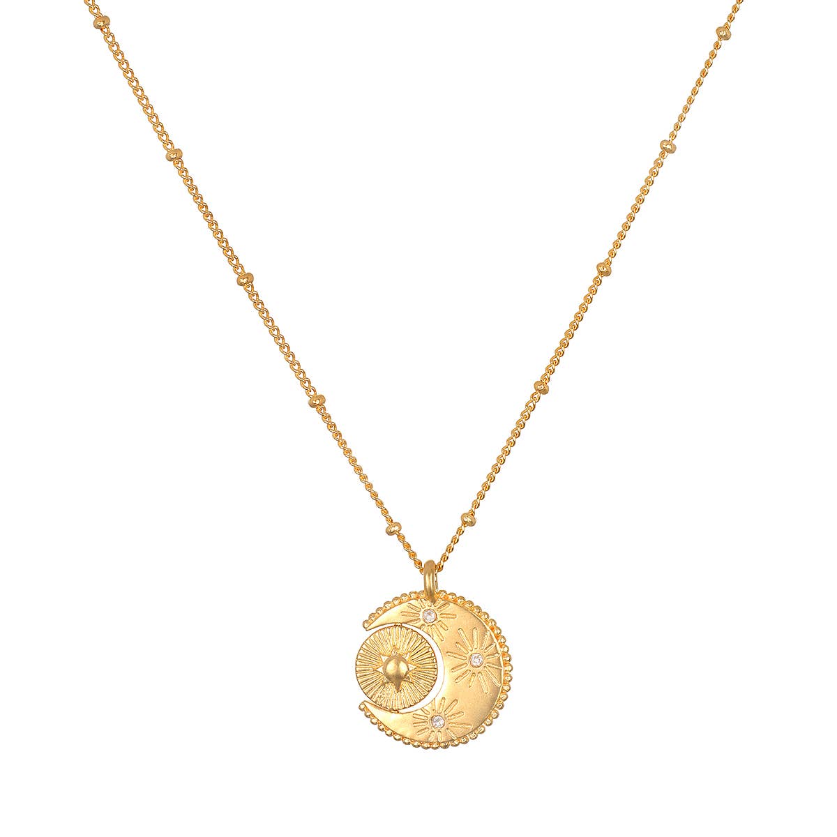 Satya Jewelry - 16" Spinning celestial pendant necklace