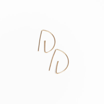 Forai - Half Moon Threader Hoop Earrings in 14 Karat Gold Filled