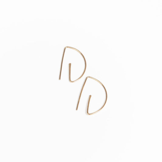 Forai - Half Moon Threader Hoop Earrings in 14 Karat Gold Filled