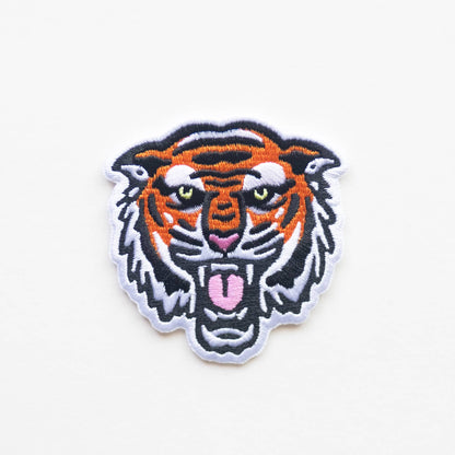 Union Made - Bengal Tiger Face Embroidered Iron on Patch: Yes