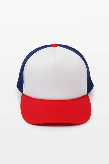 David And Young - FWCAPM4281 - 3 Tone Trucker Baseball Cap: White/Red/Blue