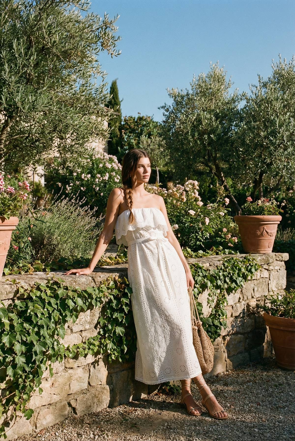 Dress Forum - Stolen Moments Folderover Strapless Maxi Dress: IVORY / S-M-L(2-2-2)