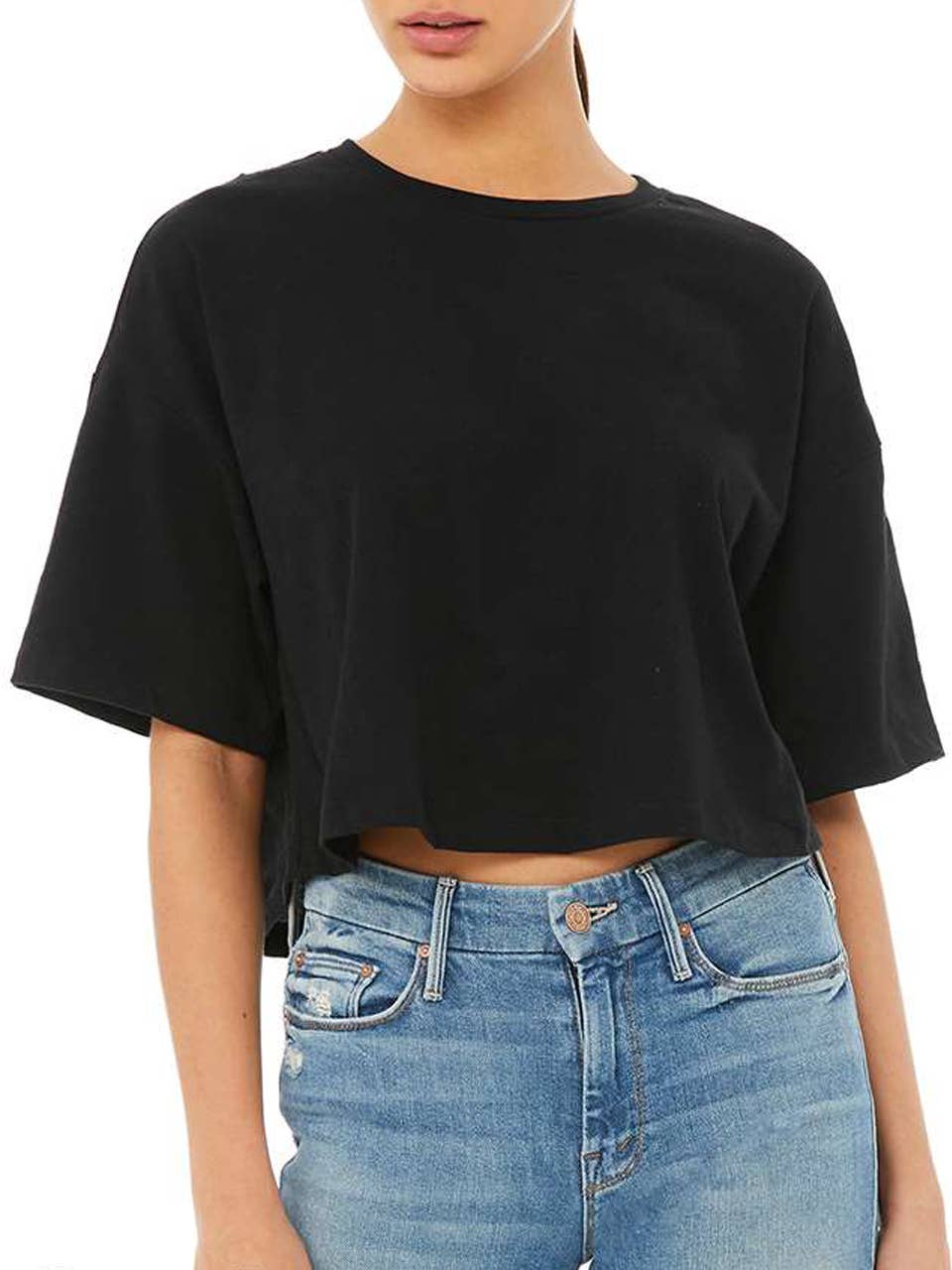 Supermaggie @ Faire - Witches Clover Crop Tee: Black / Lg