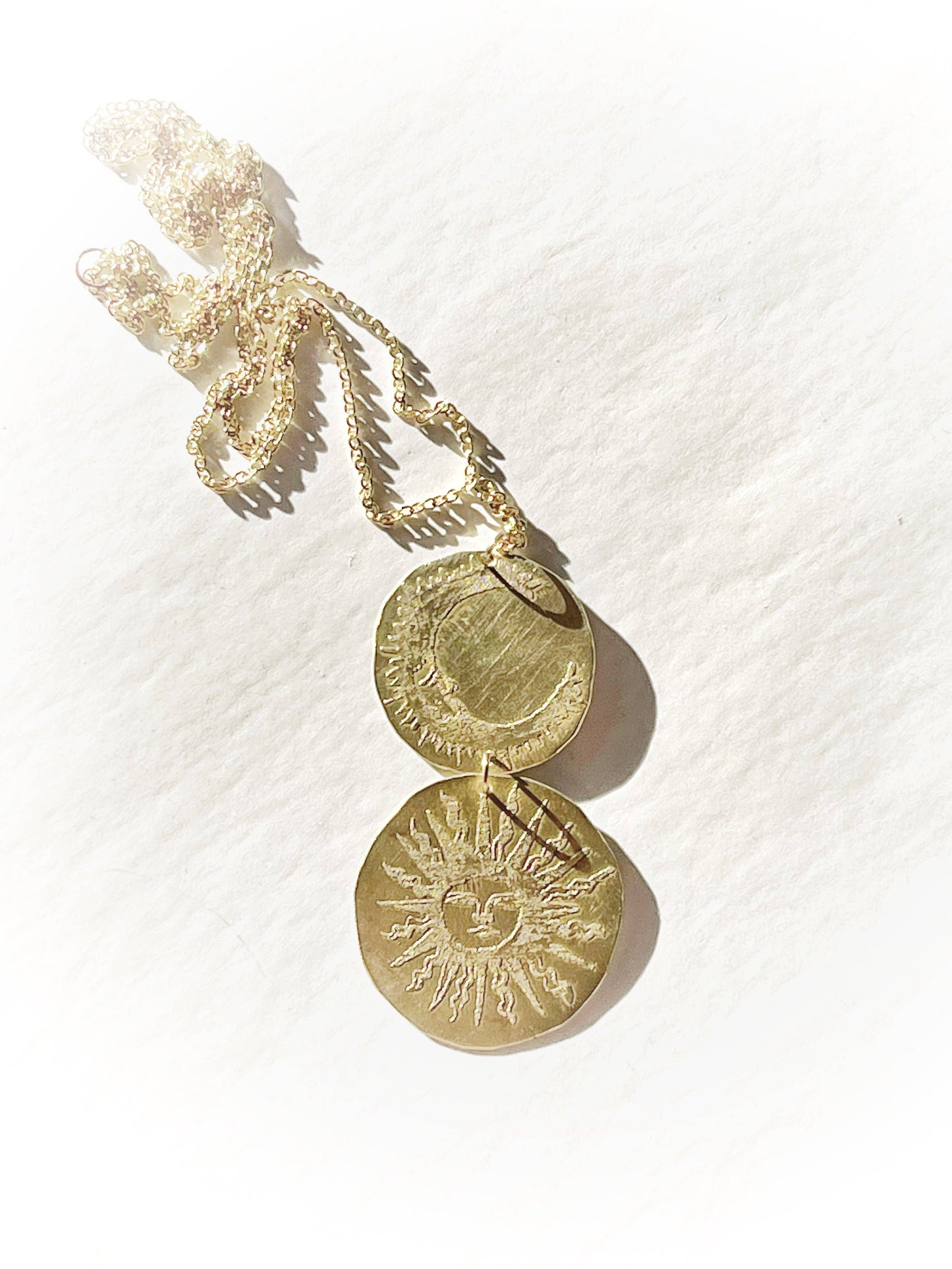 storm + stress - Amulets + Talismans Sun And Moon Necklace: Brass