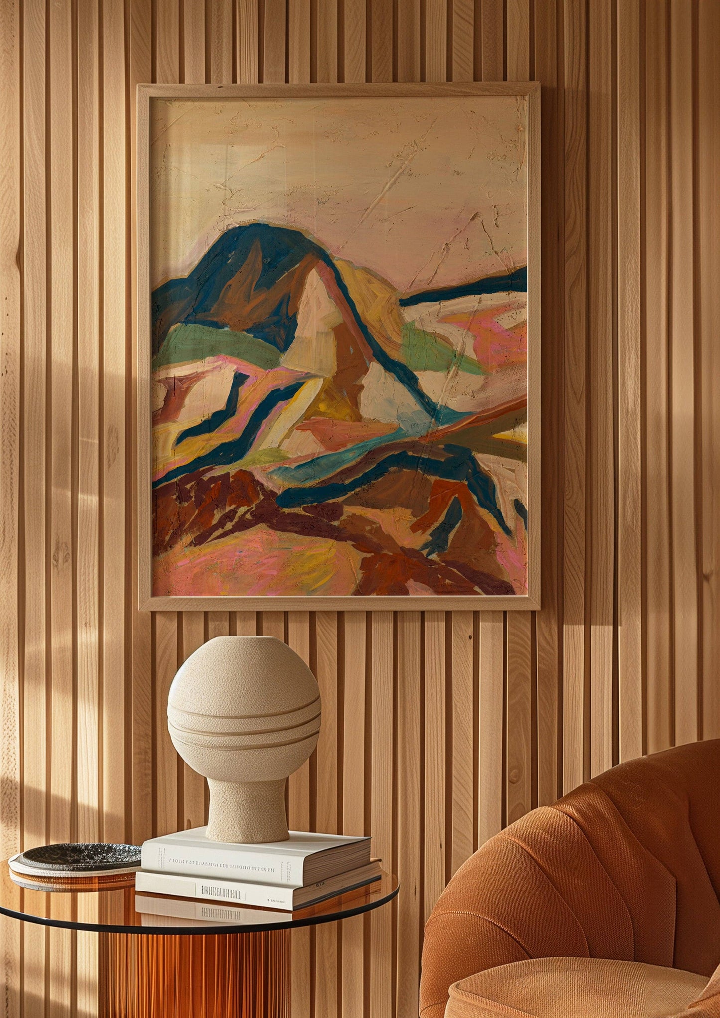 El Baker Art - Jewel Tones Mountain Southwest Abstract Art Print: Unframed, Giclee Paper Print Only / 11×14