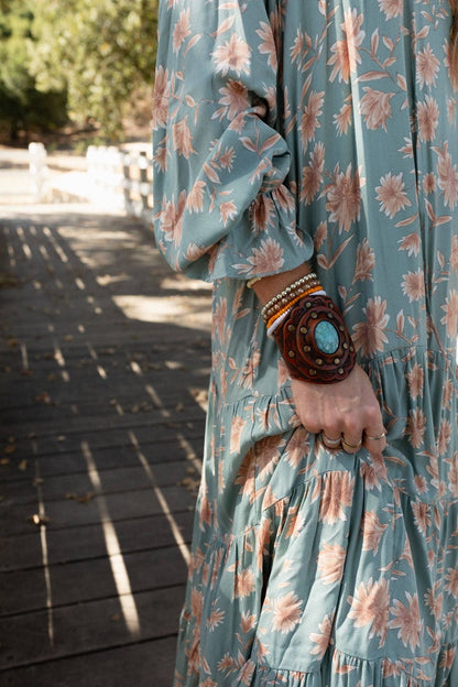Three Bird Nest - Aegean Boho Leather Cuff Bracelet - Brown: Brown