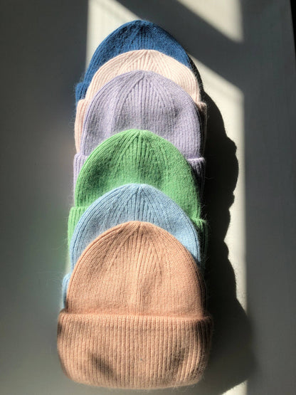 Billy Bamboo - ROYAL ANGORA WOOL BEANIE - snow pastel: Mocha green