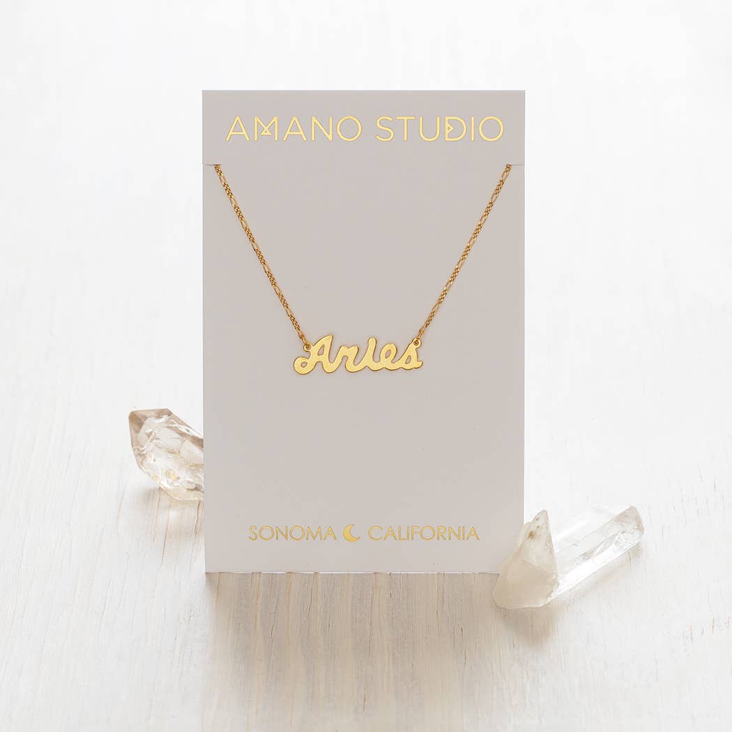 Amano Studio - Zodiac Script Necklaces – Singles: Pisces
