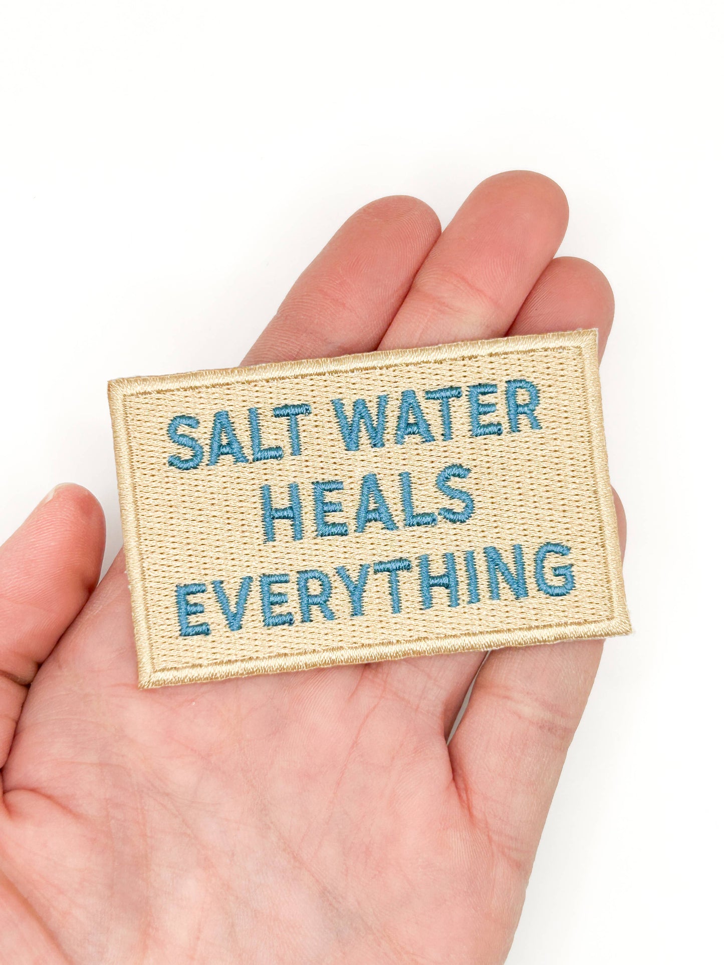 Field Trip Threads - Salt Water Heals Everything Embroidered Patch Coastal Quote