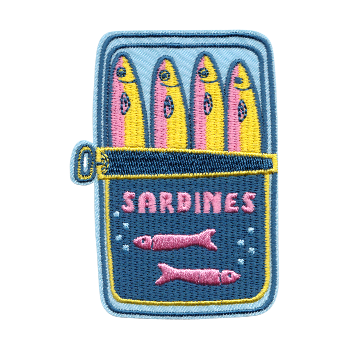 Square Deal Recordings & Supplies - Patch - Sardines Can Quirky Food Humor Novelty Fish Art