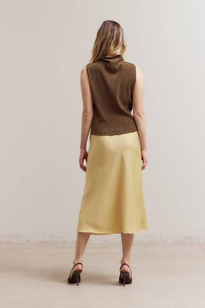 Grade & Gather - 50685 - SATIN MERMAID FIT SKIRT: BLUE DUSK / Contemporary / MEDIUM