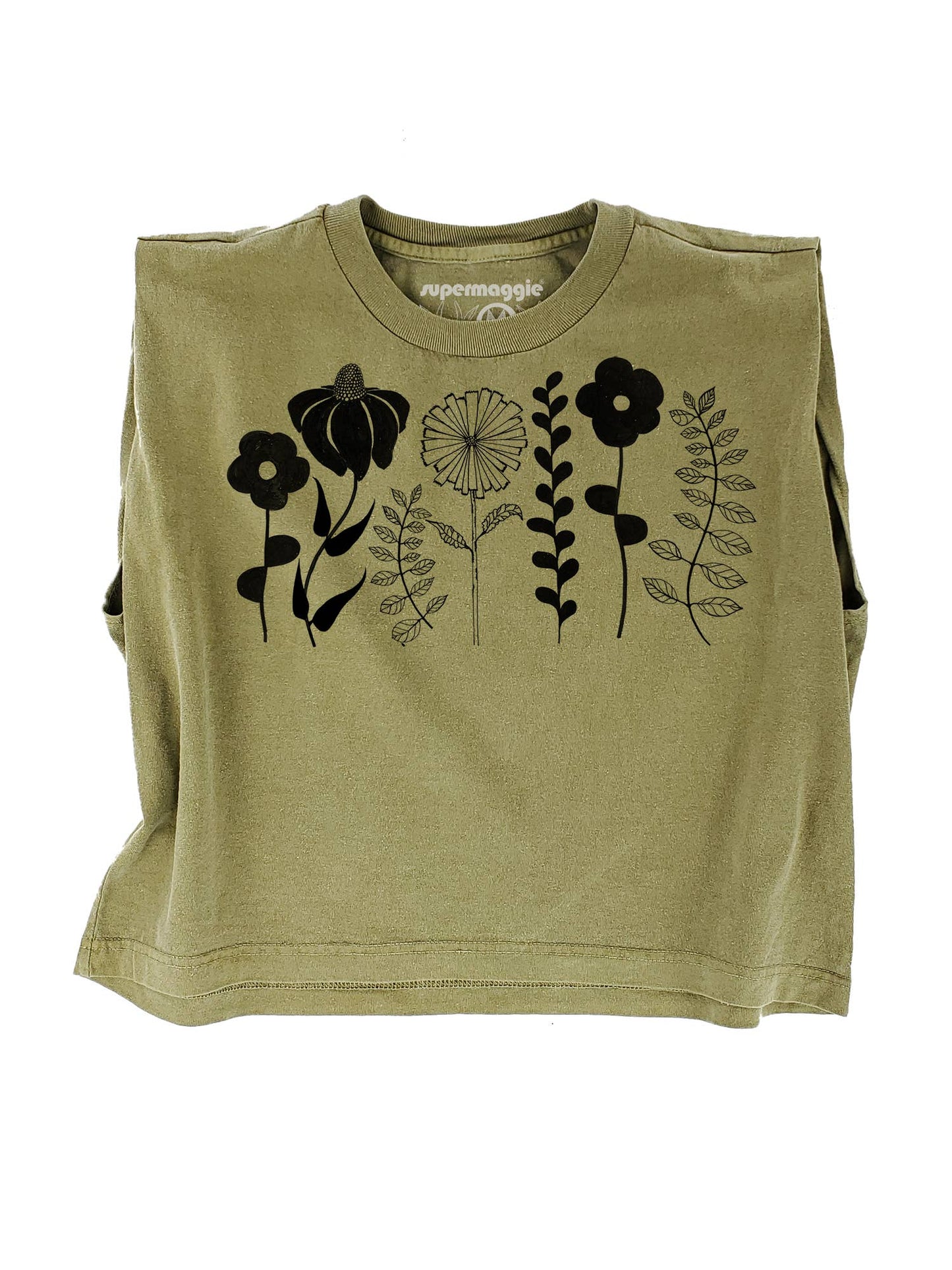 Supermaggie @ Faire - Spring Flowers Maisie Heavyweight Muscle Tee: Pink Lavender / Md