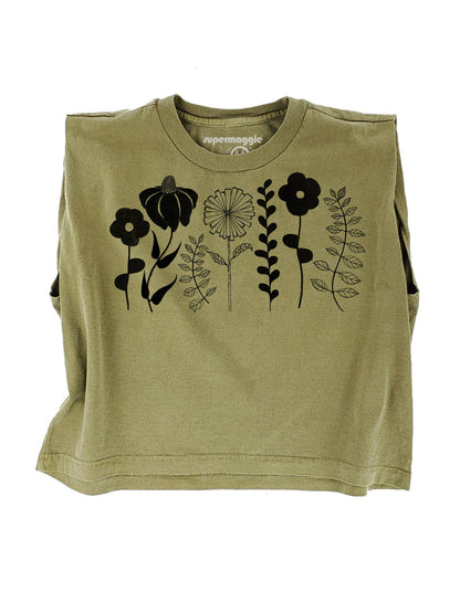 Supermaggie @ Faire - Spring Flowers Maisie Heavyweight Muscle Tee: Pink Lavender / Md