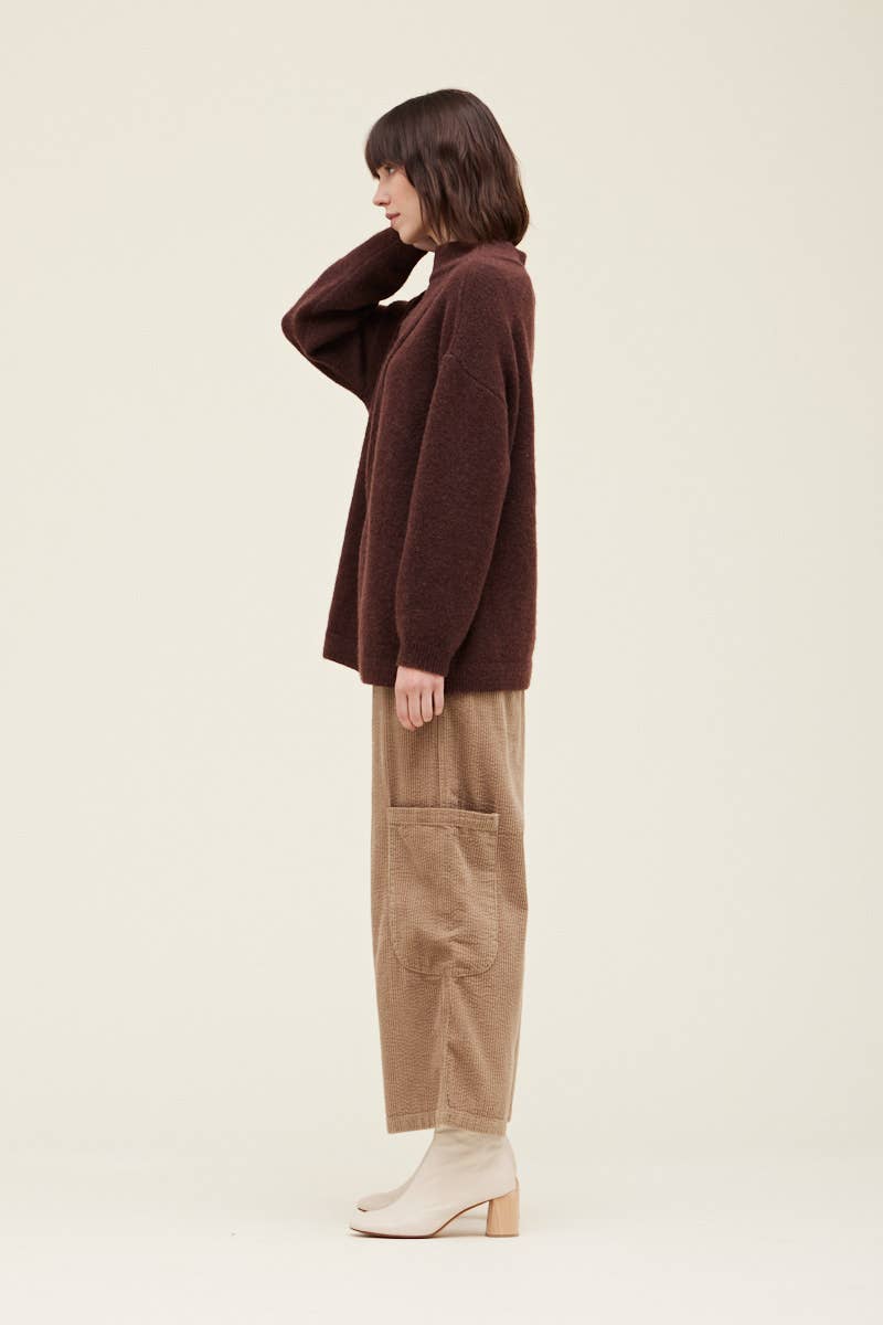 Grade & Gather - 41484 - FRONT TO BACK OVERLAP SWEATER: NATURAL / MEDIUM