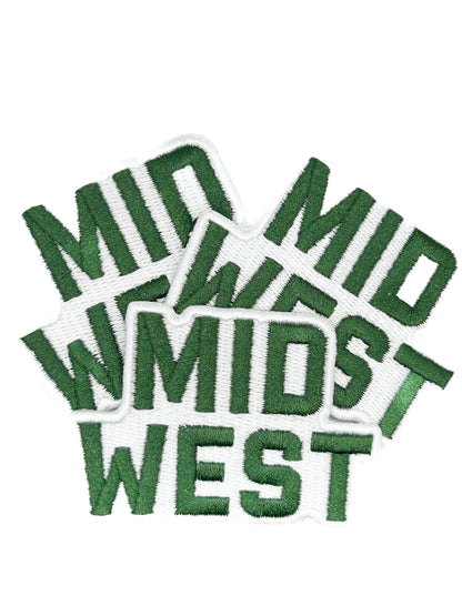 Field Trip Threads - Midwest Embroidered Patch Green Text Patch Regional Pride