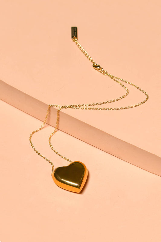 Peter and June - Can't Heartly Wait Necklace - 18K Gold Plated