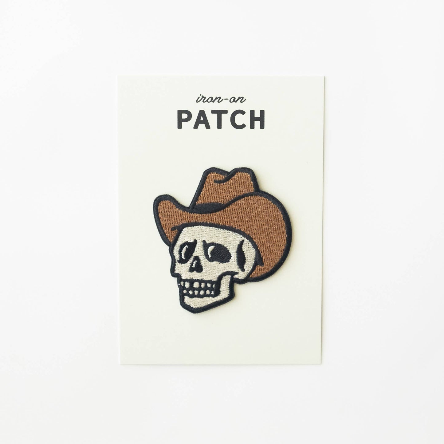Union Made - Cowboy Skull Embroidered Iron on Patch: Yes