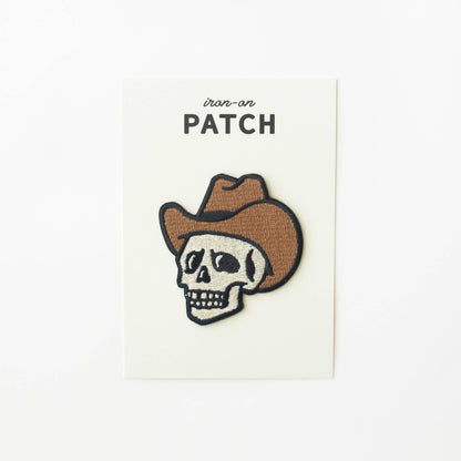 Union Made - Cowboy Skull Embroidered Iron on Patch: Yes