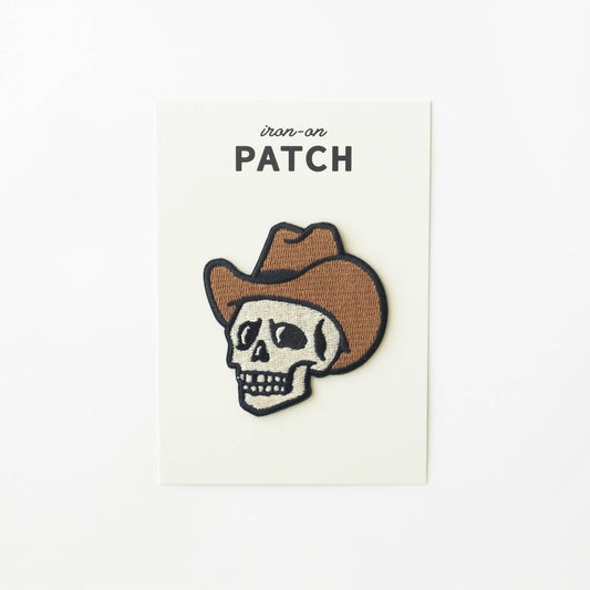 Union Made - Cowboy Skull Embroidered Iron on Patch: Yes