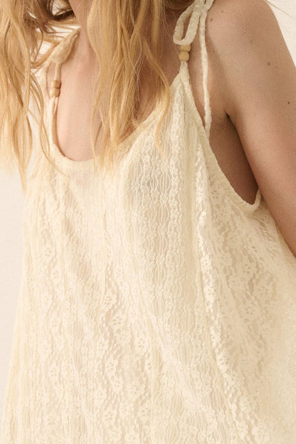 Promesa USA - Floral Lace Paneled Maxi Dress: CREAM / S