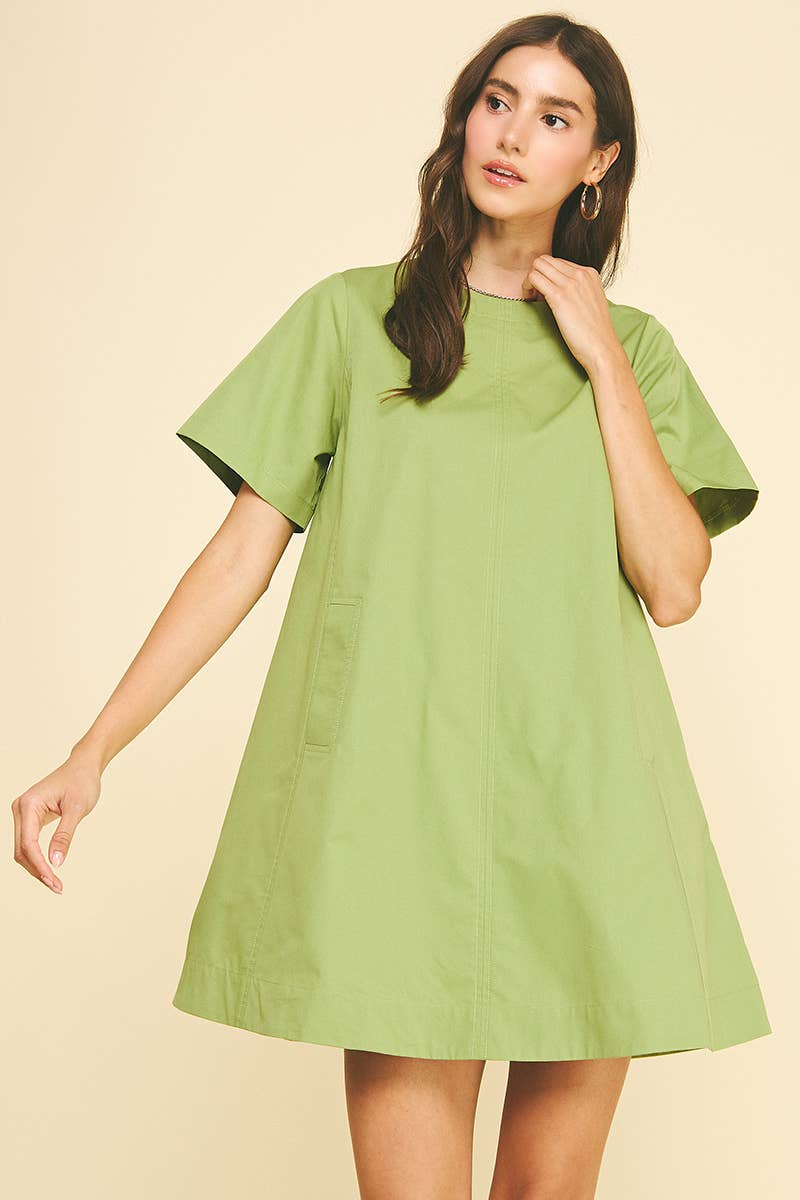 PINCH - TUNIC MINI DRESS WITH TUCKED DETAIL AT BACK - 6756D: DEEP NAVY / M