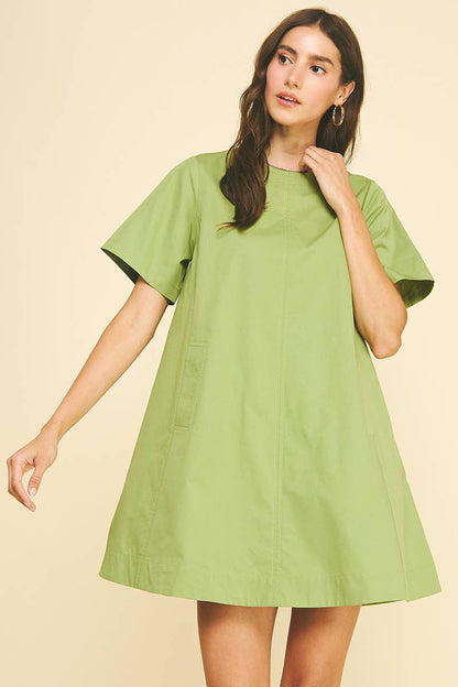 PINCH - TUNIC MINI DRESS WITH TUCKED DETAIL AT BACK - 6756D: DEEP NAVY / M