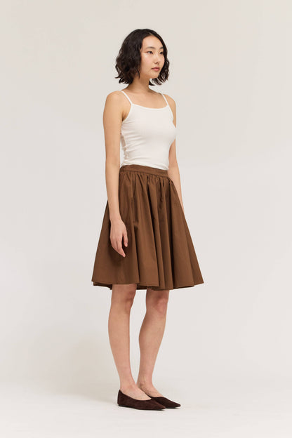 Grade & Gather - 50961 - ROUND CUT MAXI VOLUME SKIRT: TOBACCO / Contemporary / LARGE