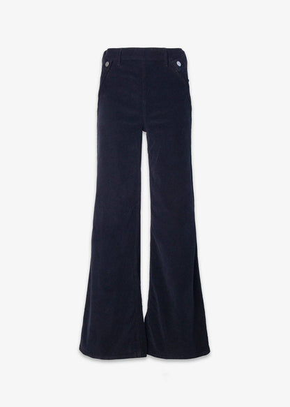 Noend Denim - Dina High Waisted Wide Corduroy In Black: Black / 27