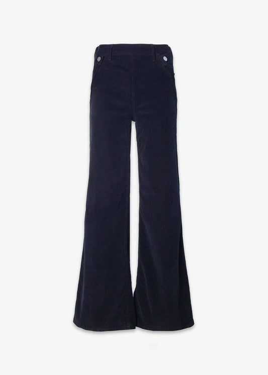 Noend Denim - Dina High Waisted Wide Corduroy In Black: Black / 26